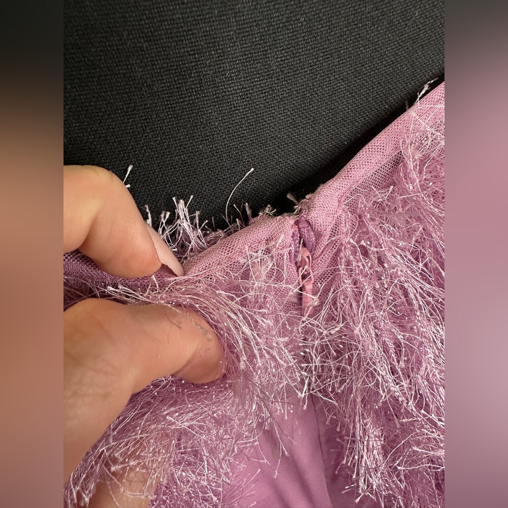 NWT ASOS Luxe Faux Feather Low Back Bodysuit, Size 8 - Picture 10 of 10